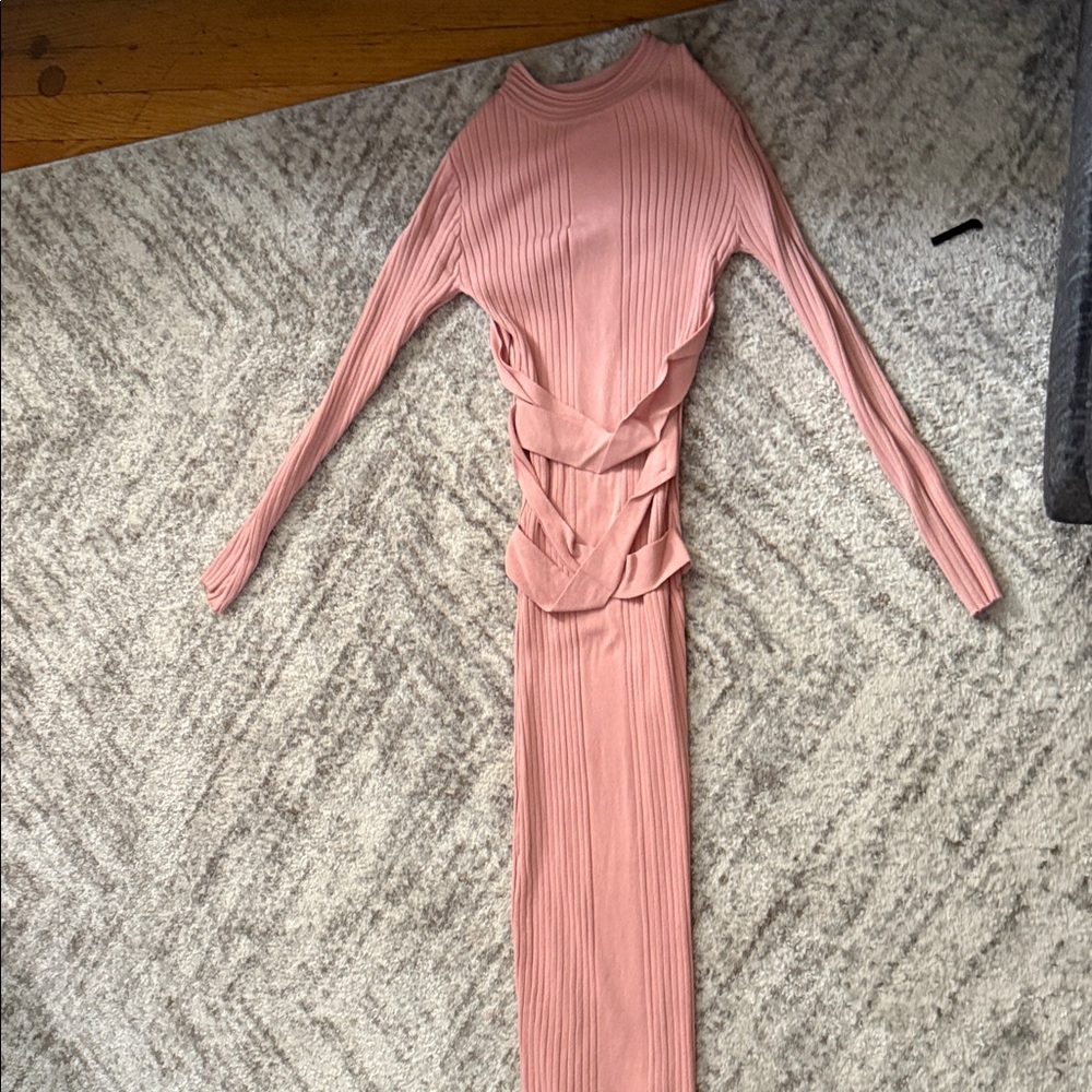 SHEIN Dusty Pink Long Sleeve Dress